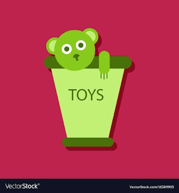 Flat icon design teddy bear in bucket in sticker vector image