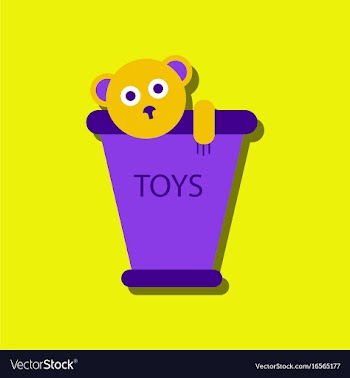 Flat icon design teddy bear in bucket in sticker vector image