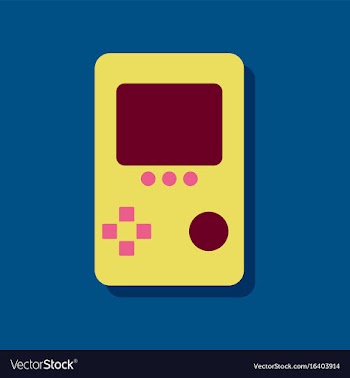 Flat icon design tetris portable game in sticker vector image