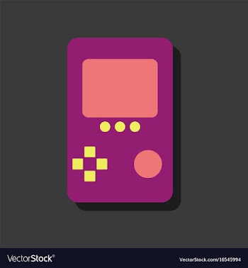 Flat icon design tetris portable game in sticker vector image