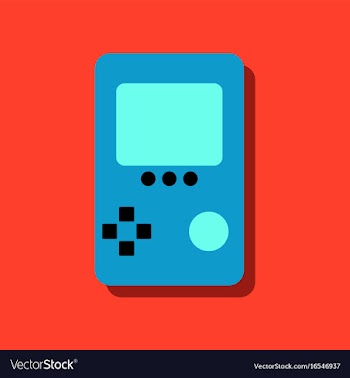 Flat icon design tetris portable game in sticker vector image