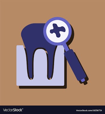 Flat icon design tooth in sticker style vector image