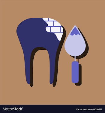 Flat icon design tooth in sticker style vector image
