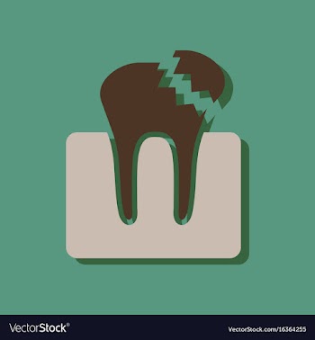 Flat icon design tooth in sticker style vector image