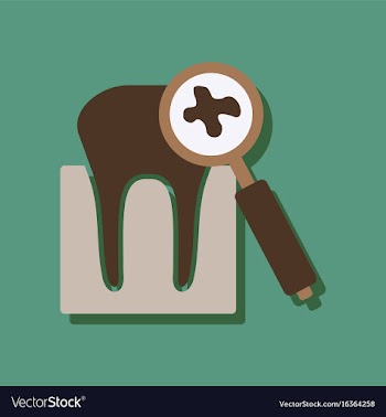 Flat icon design tooth in sticker style vector image