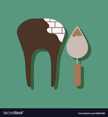 Flat icon design tooth in sticker style vector image