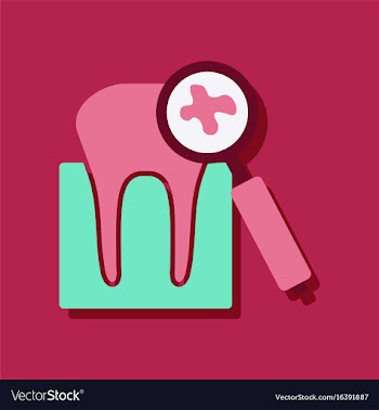 Flat icon design tooth in sticker style vector image