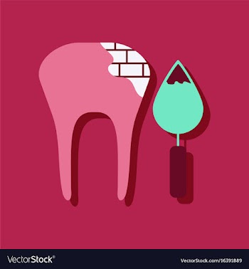 Flat icon design tooth in sticker style vector image