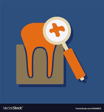 Flat icon design tooth in sticker style vector image