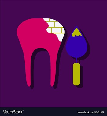 Flat icon design tooth in sticker style vector image