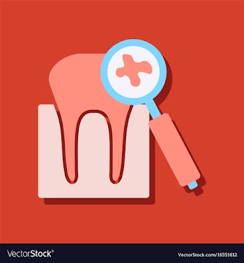 Flat icon design tooth in sticker style vector image