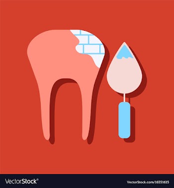 Flat icon design tooth in sticker style vector image