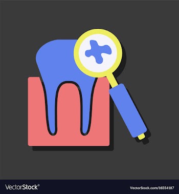 Flat icon design tooth in sticker style vector image