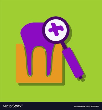Flat icon design tooth in sticker style vector image