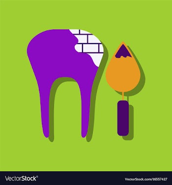 Flat icon design tooth in sticker style vector image