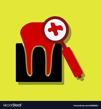 Flat icon design tooth in sticker style vector image