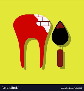Flat icon design tooth in sticker style vector image