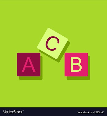 Flat icon design toy blocks in sticker style vector image