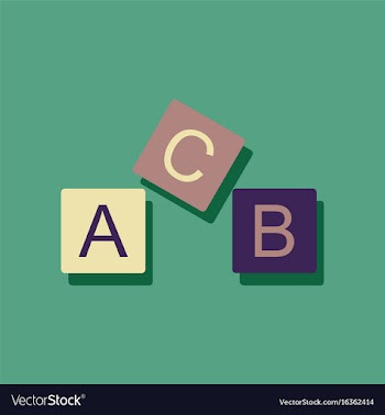 Flat icon design toy blocks in sticker style vector image