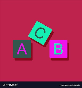 Flat icon design toy blocks in sticker style vector image