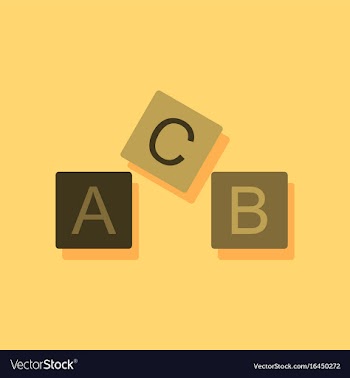 Flat icon design toy blocks in sticker style vector image