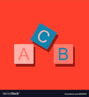 Flat icon design toy blocks in sticker style vector image