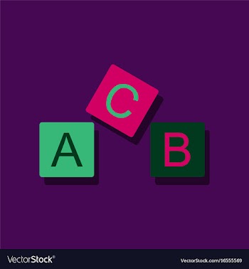 Flat icon design toy blocks in sticker style vector image
