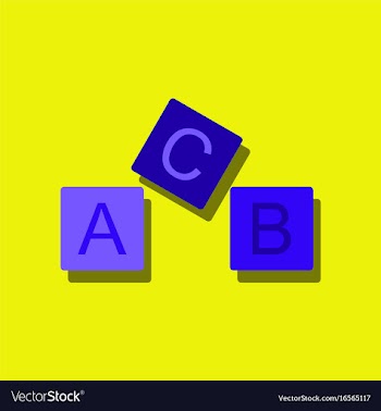 Flat icon design toy blocks in sticker style vector image