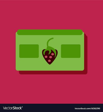 Flat icon design videocassette and strawberry in vector image