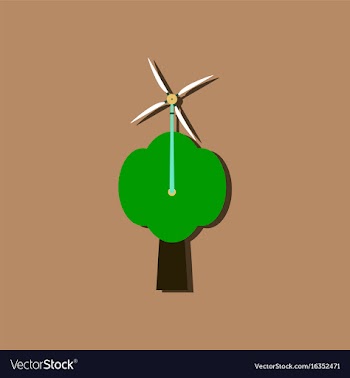 Flat icon design wind turbine in sticker style vector image