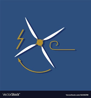 Flat icon design wind turbine in sticker style vector image