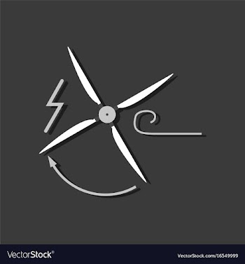 Flat icon design wind turbine in sticker style vector image