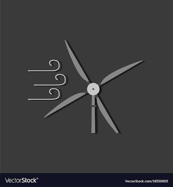 Flat icon design wind turbine in sticker style vector image