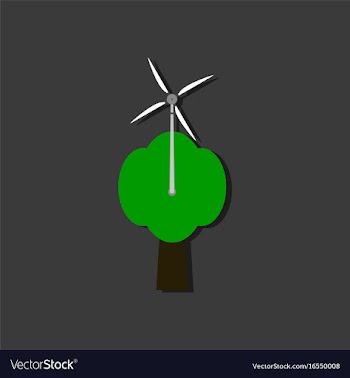 Flat icon design wind turbine in sticker style vector image