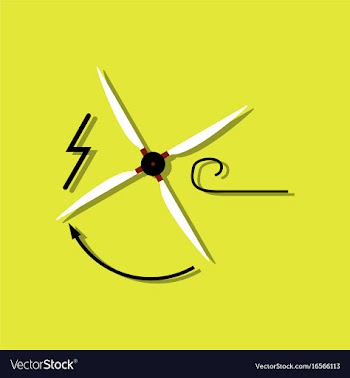 Flat icon design wind turbine in sticker style vector image