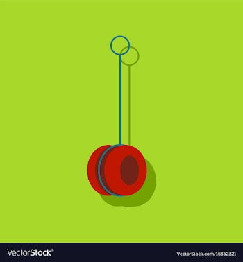Flat icon design yo yo toy in sticker style vector image