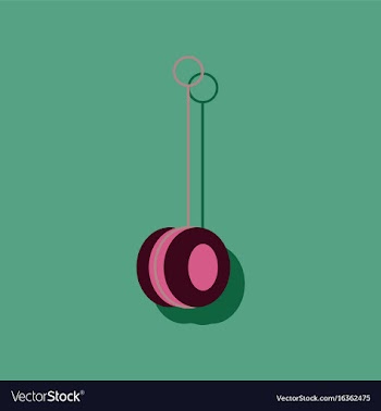 Flat icon design yo yo toy in sticker style vector image