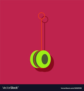 Flat icon design yo yo toy in sticker style vector image