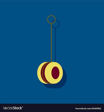 Flat icon design yo yo toy in sticker style vector image