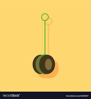 Flat icon design yo yo toy in sticker style vector image