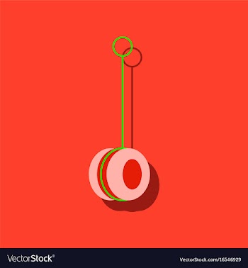 Flat icon design yo yo toy in sticker style vector image