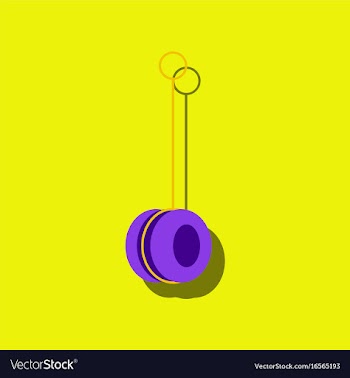 Flat icon design yo yo toy in sticker style vector image
