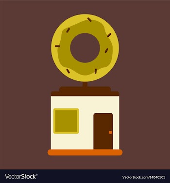 Flat icon donut shop vector image