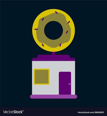 Flat icon donut shop vector image