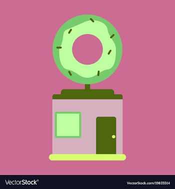 Flat icon donut shop vector image