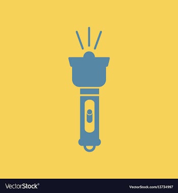 Flat icon electric flashlight vector image
