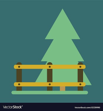 Flat icon fenced spruce vector image