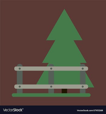 Flat icon fenced spruce vector image
