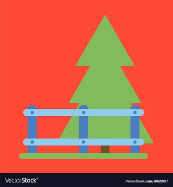 Flat icon fenced spruce vector image