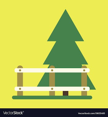 Flat icon fenced spruce vector image